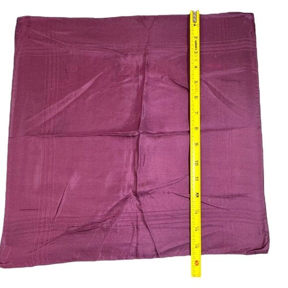 Pocket Scarf Plum Red Silk Scarf Wine Macclesfield England Pocket Handkerchief - Picture 4 of 7